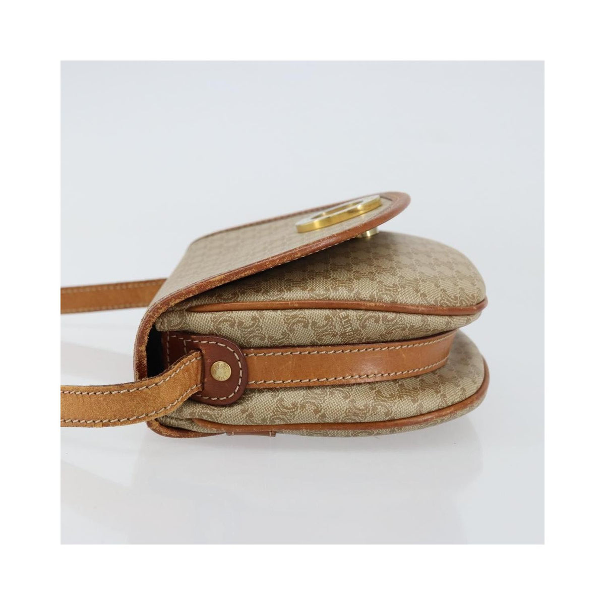Sac Porté Épaule Celine Macadam Shoulder Bag Pvc - Beige