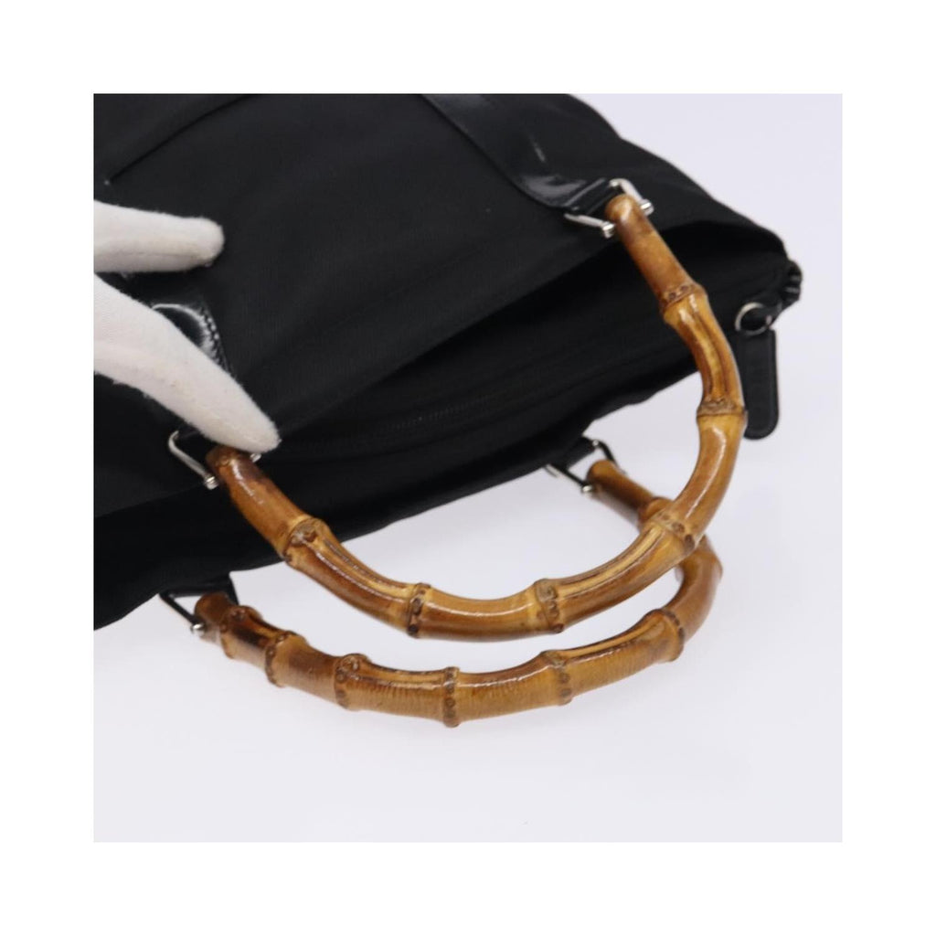 Gucci - Bolso shopper Vintage con asas de bambú de nailon - Negro