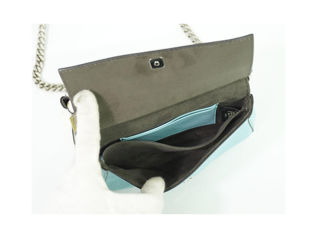 Sac Porté Épaule Fendi Double Baguette Micro Cuir - Blanc
