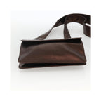 Sac Porté Épaule Chanel Vintage Logo Flap Messenger Medium Cuir - Marron