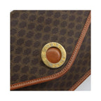 Celine - Vintage Macadam Circle Logo Axelremsväska I Canvas - Brun