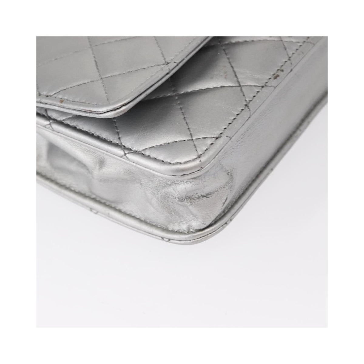 Sac Bandoulière Chanel Reissue 2.55 Wallet On Chain Cuir - Argent