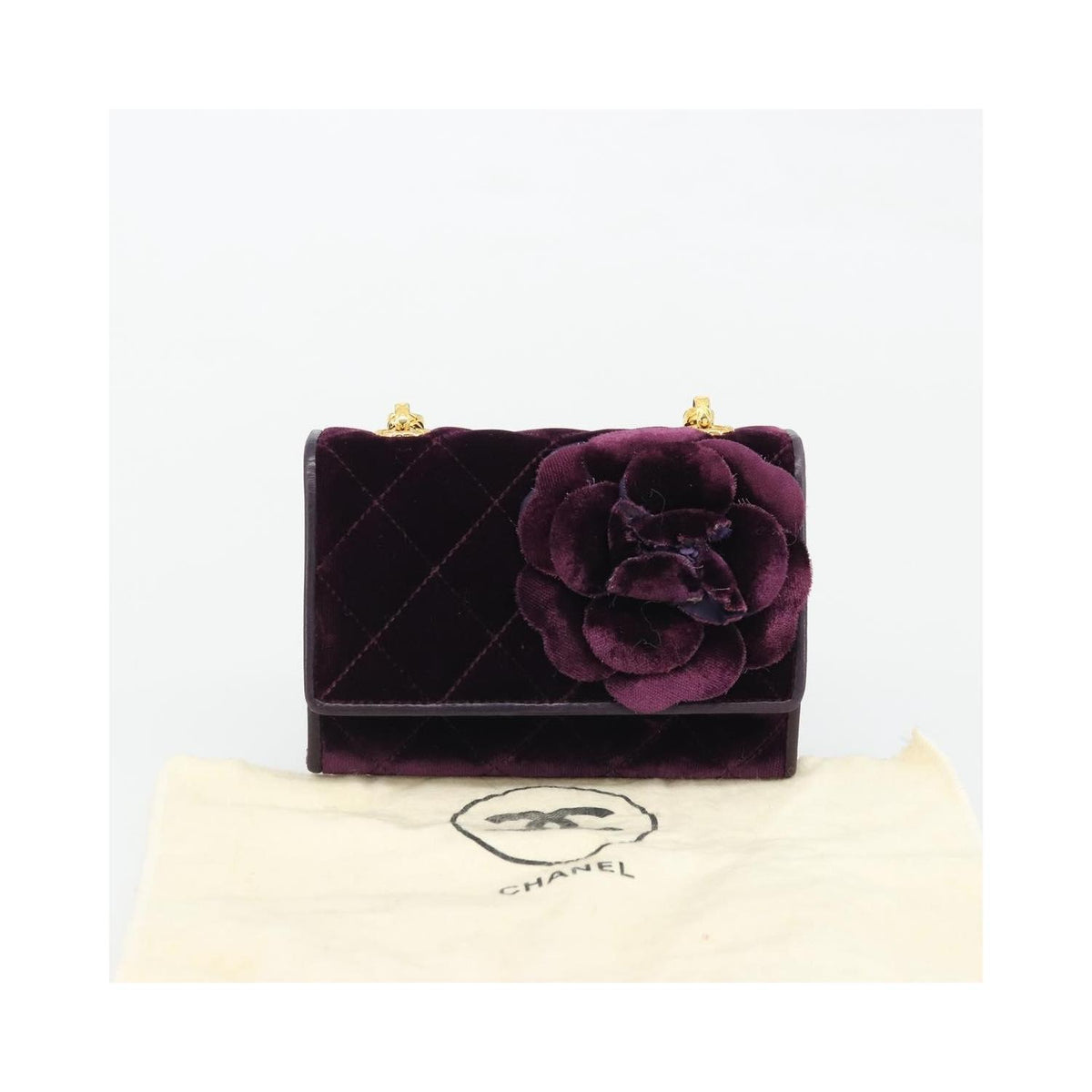 Sac À Main Chanel Wallet On Chain Velvet - Violet