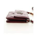 Sac Porté Épaule Chanel 19 Wallet On Chain Cuir - Bordeaux