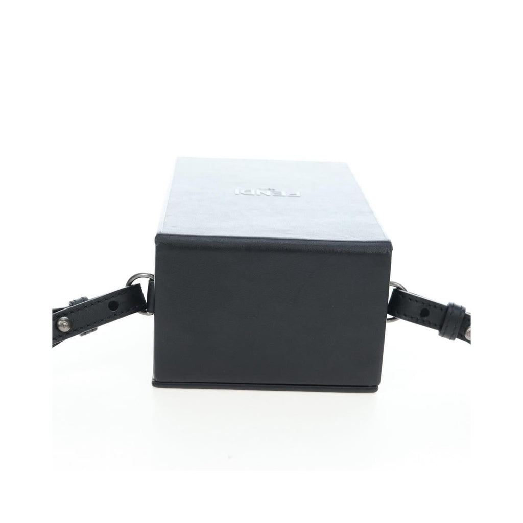Sac Porté Épaule Fendi Logo Vertical Box Cuir - Noir