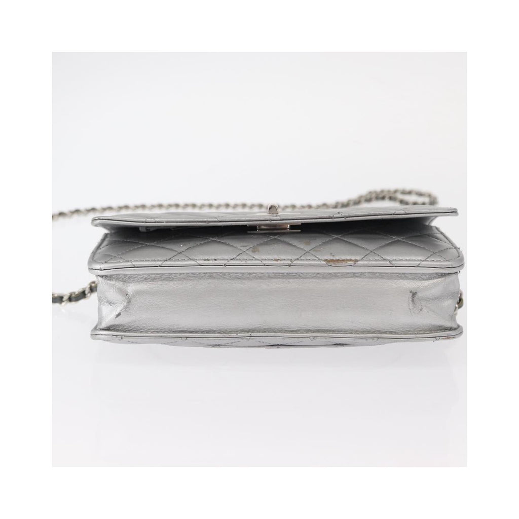 Sac Bandoulière Chanel Reissue 2.55 Wallet On Chain Cuir - Argent