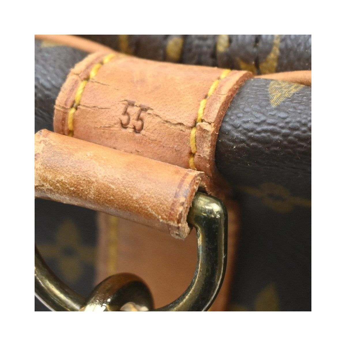 Sac De Voyage Louis Vuitton Keepall Bandoulière 55 Cuir - Marron