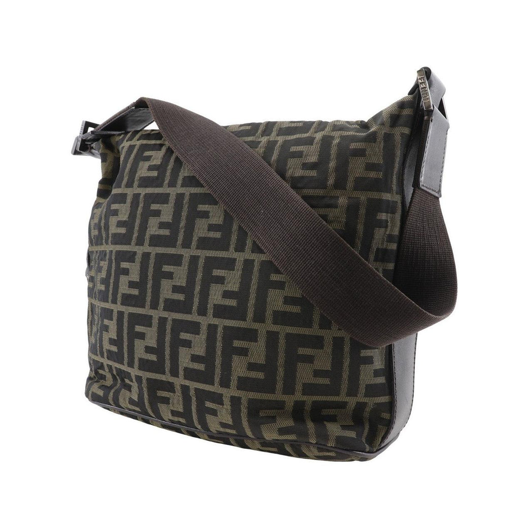 Sac Porté Épaule Fendi Logo Zucca Shoulder Bag Toile - Marron