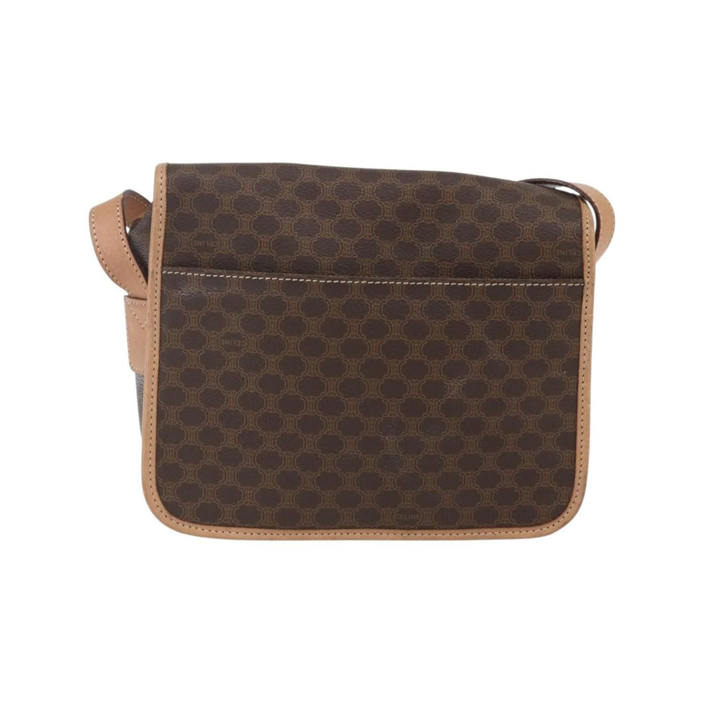 Celine - Sac Porté Épaule Vintage Macadam Circle Logo Toile - Marron