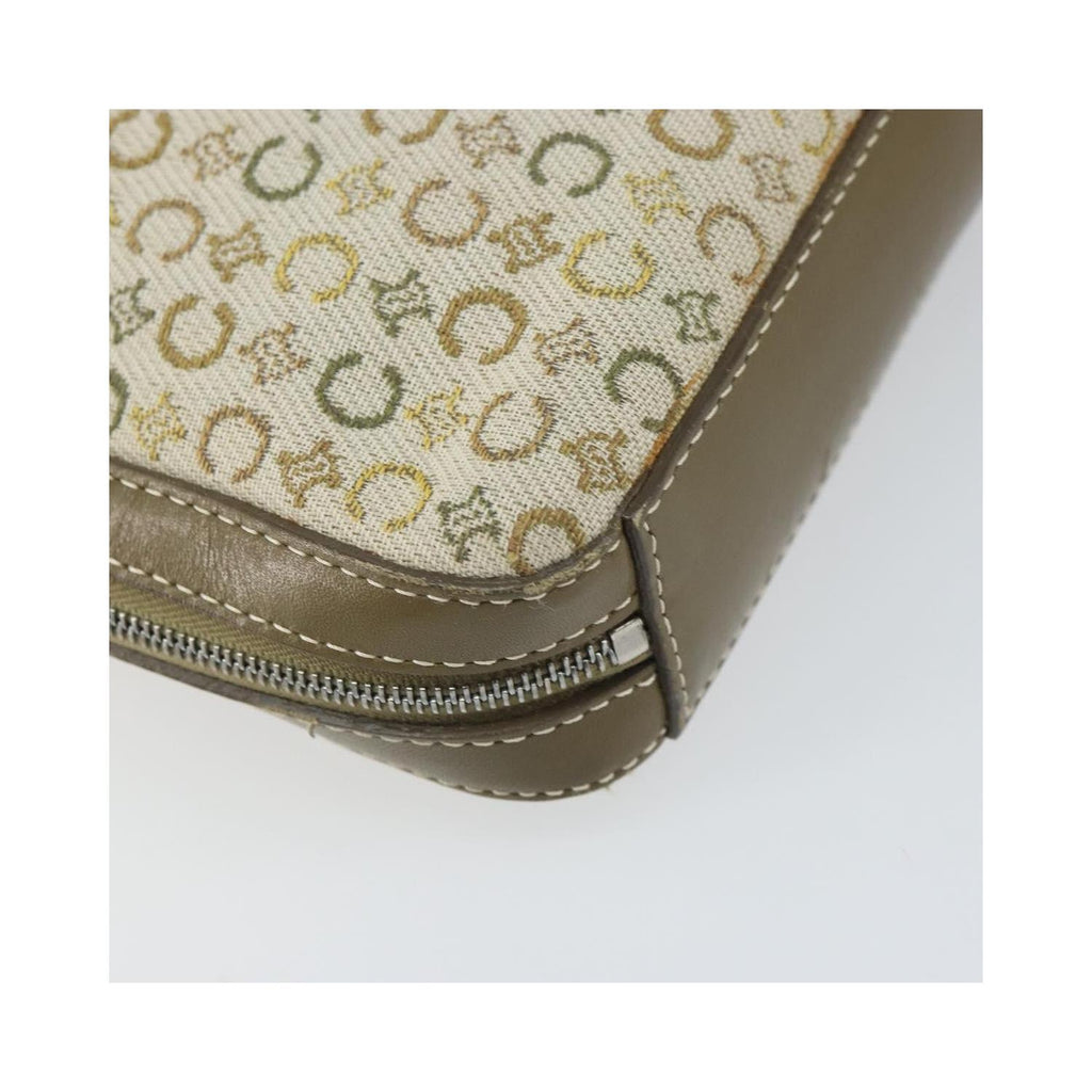 Sac Porté Épaule Celine C Macadam Shoulder Bag Toile - Kaki