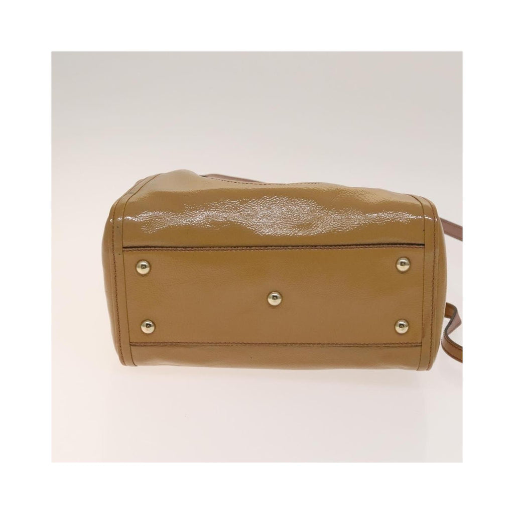 Sac Porté Épaule Gucci Soho Convertible Shoulder Bag Small Cuir Verni - Beige