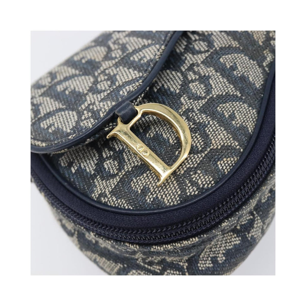 Pochette Christian Dior Saddle Zip Toile - Bleu Marine