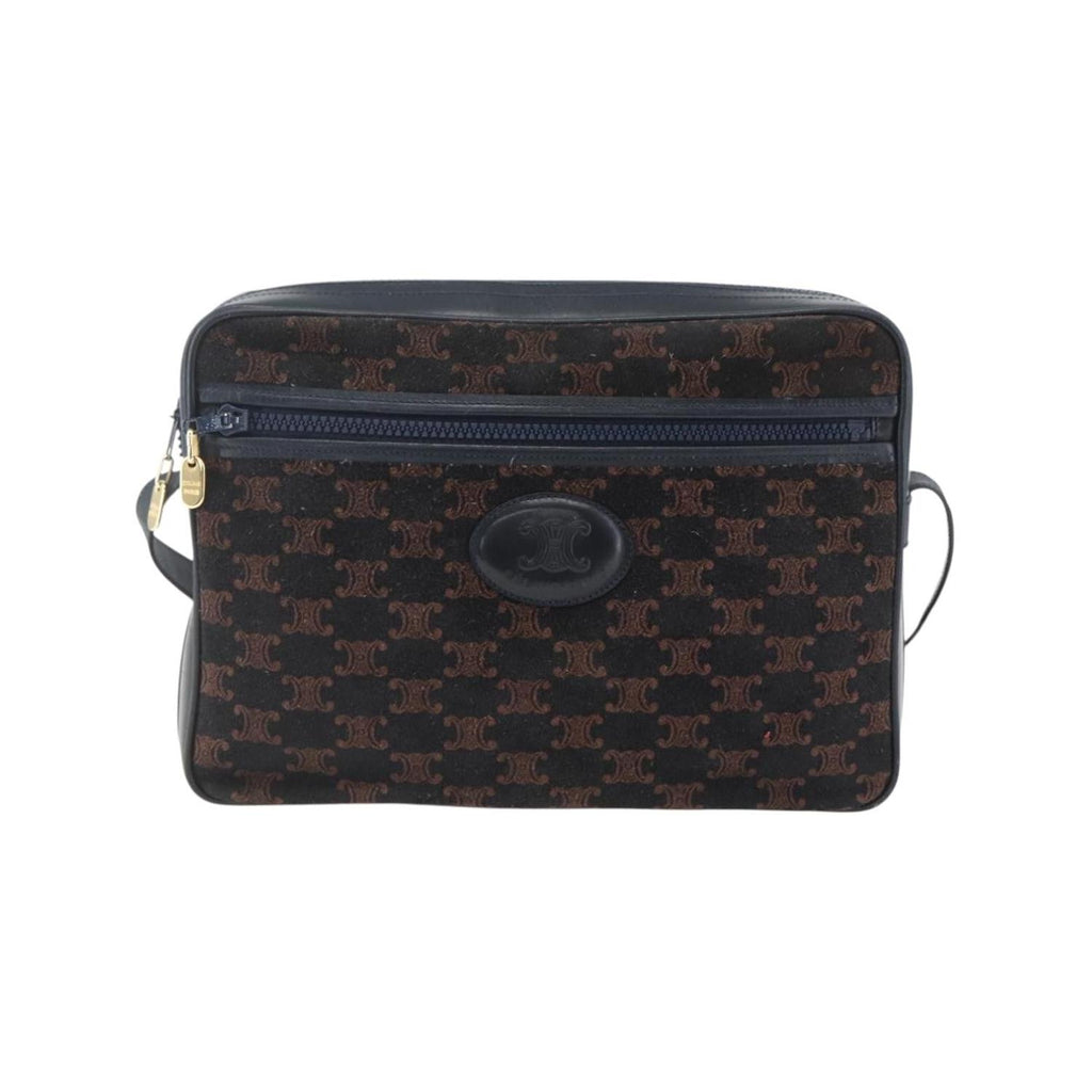 Sac Porté Épaule Celine C Macadam Shoulder Bag Daim - Bleu Marine