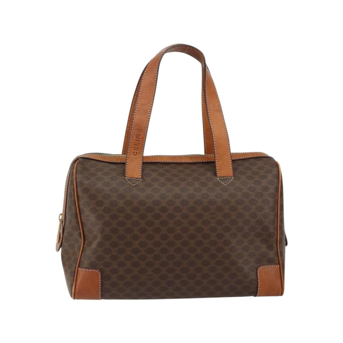 Sac Porté Épaule Celine Macadam Handbag Toile - Marron