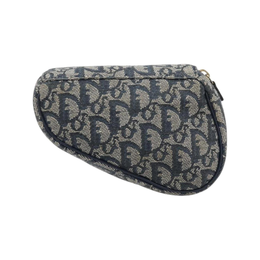 Pochette Christian Dior Saddle Zip Toile - Bleu Marine