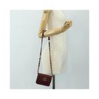 Sac Porté Épaule Chanel 19 Wallet On Chain Cuir - Bordeaux