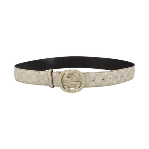 Gucci Vintage Interlocking G Cinturón Reversible Cuero Fino