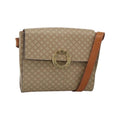 Sac Porté Épaule Celine Vintage Macadam Circle Logo Toile - Beige