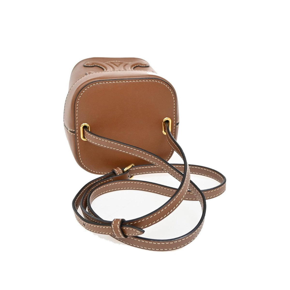 Sac À Main Celine Cuir Triomphe Box Small Cuir - Marron