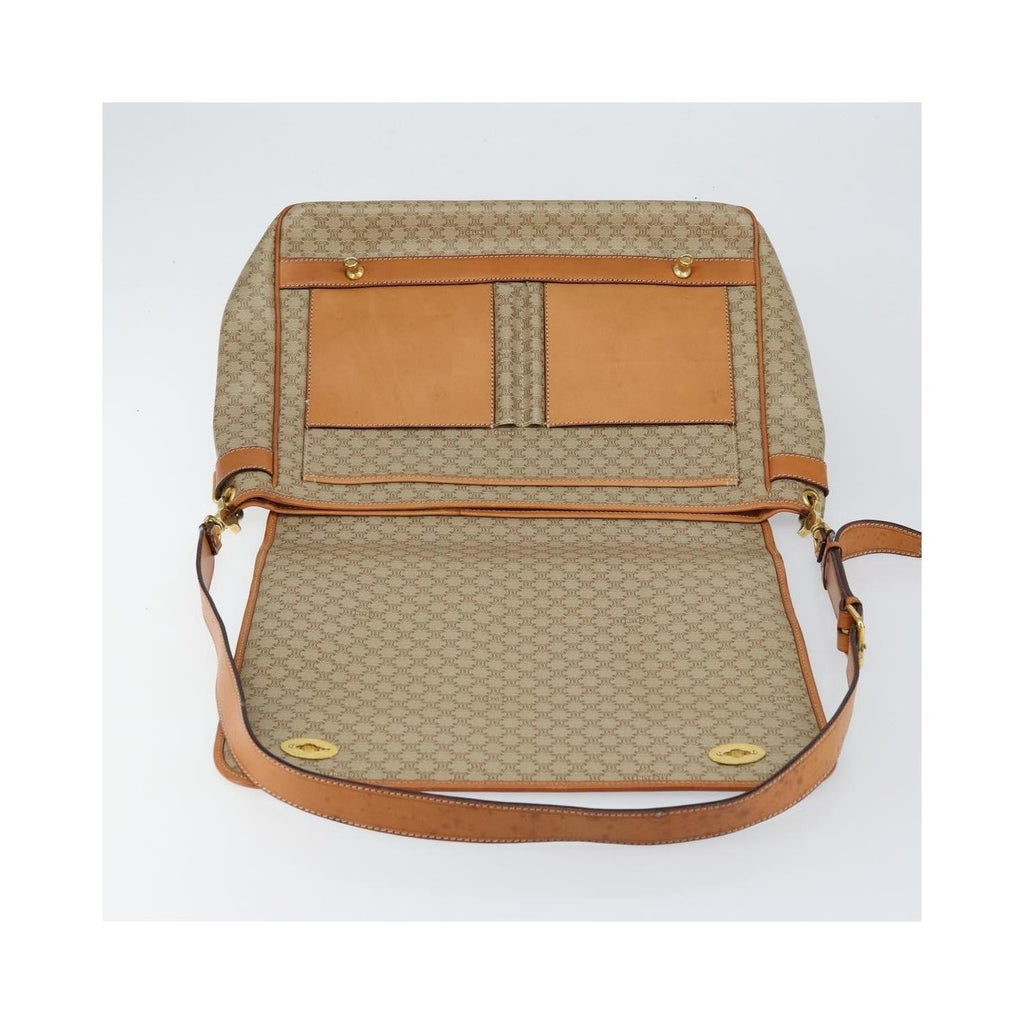 Sac Celine Macadam Shoulder Bag Toile - Beige