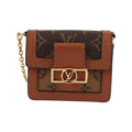 Sac Porté Épaule Louis Vuitton Dauphine Mini Toile - Marron