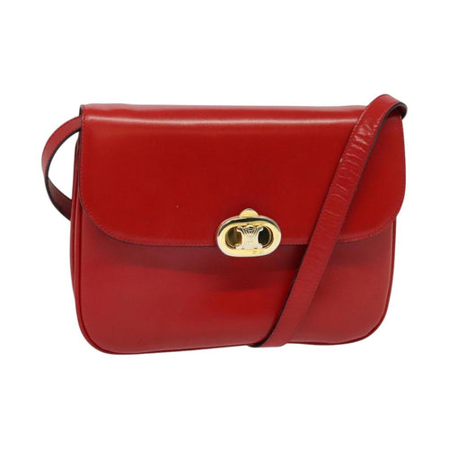 Celine Vintage Triomphe Bolso De Hombro Cuero Medio