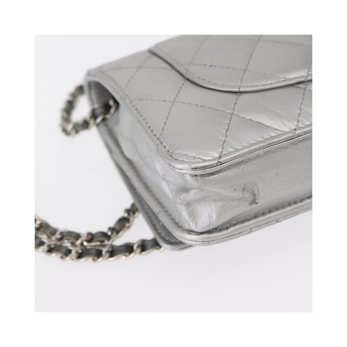 Sac Bandoulière Chanel Reissue 2.55 Wallet On Chain Cuir - Argent