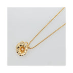 Bijou Christian Dior Logo Flower Necklace Metal - Or