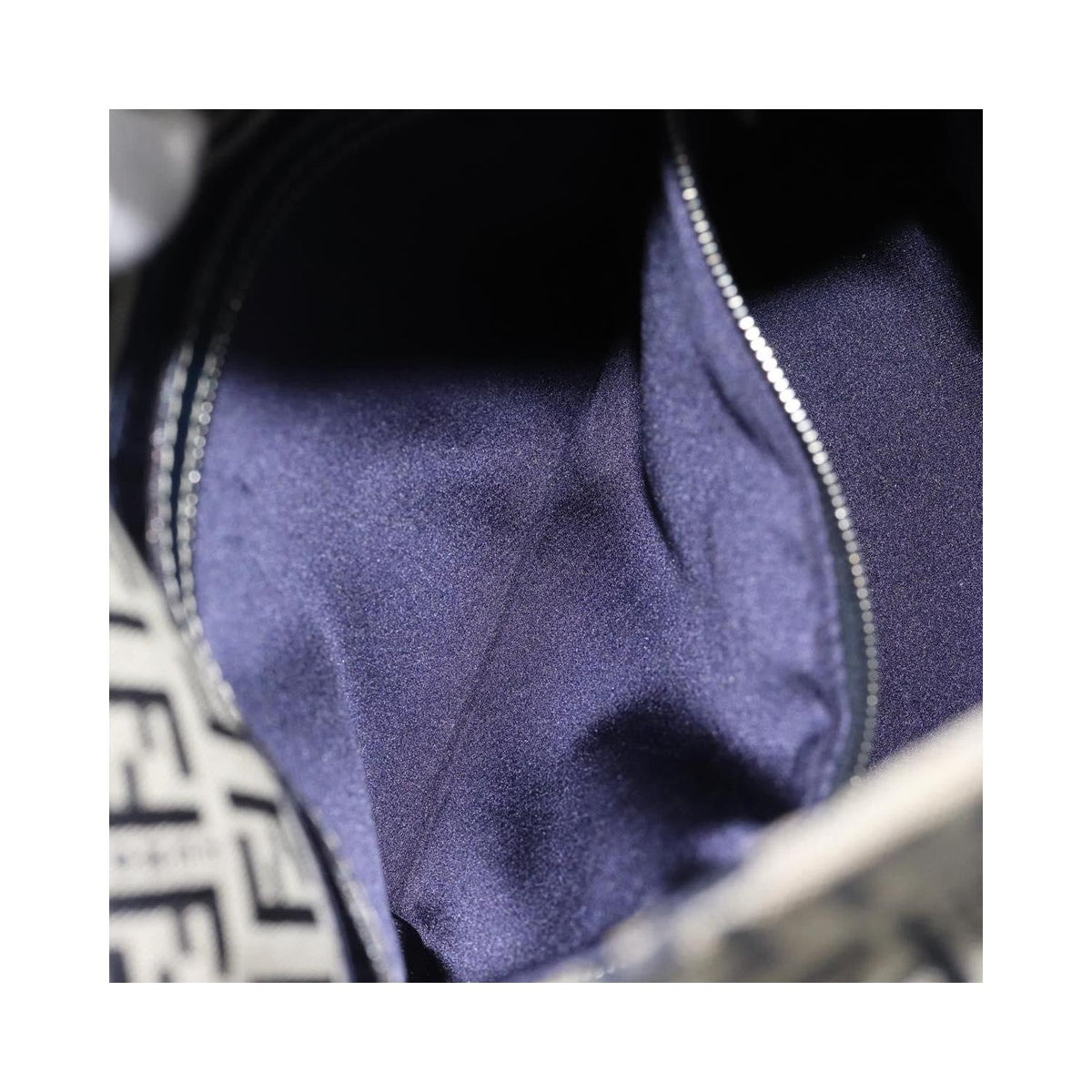 Sac Porté Épaule Fendi Zucchino Canvas Mamma Baguette Medium Toile - Bleu Marine