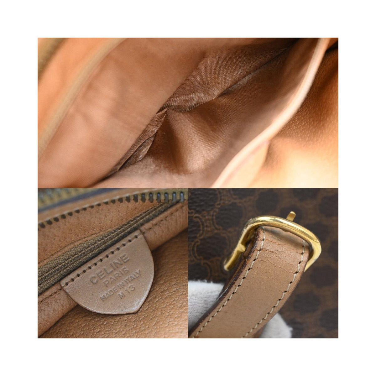 Sac Porté Épaule Celine Macadam Large Pvc - Marron