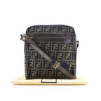 Sac Porté Épaule Fendi Logo Zucca Shoulder Bag Toile - Marron