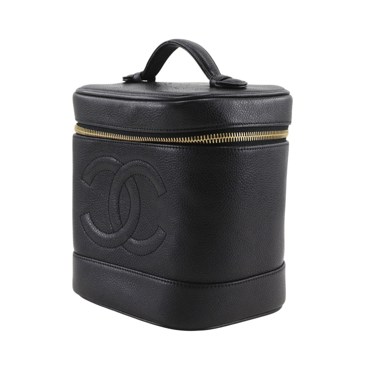 Sac À Main Chanel Vintage Timeless Cosmetic Case Tall Cuir - Noir