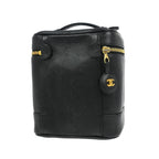 Sac À Main Chanel Vintage Timeless Cosmetic Case Small Cuir - Noir