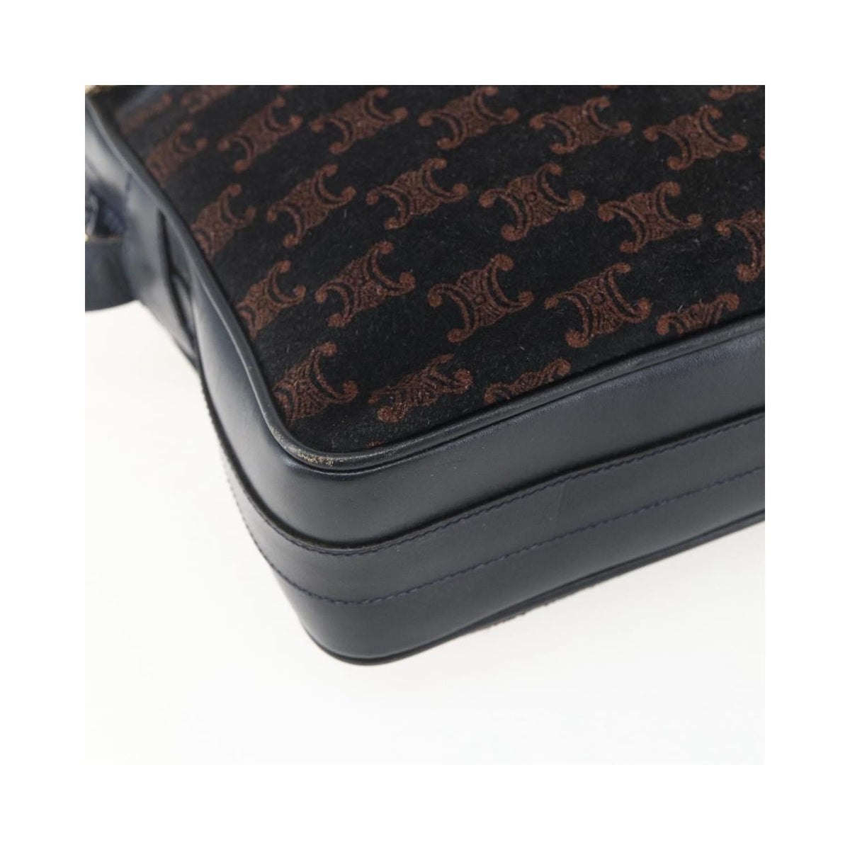 Sac Porté Épaule Celine C Macadam Shoulder Bag Daim - Bleu Marine