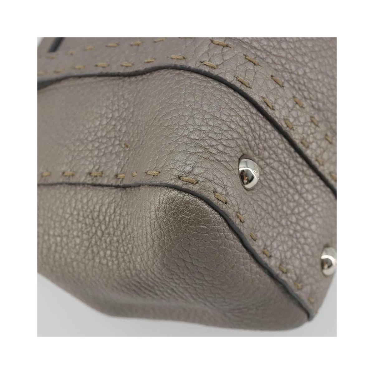 Sac À Main Fendi Selleria Linda Satchel Mini Cuir - Gris