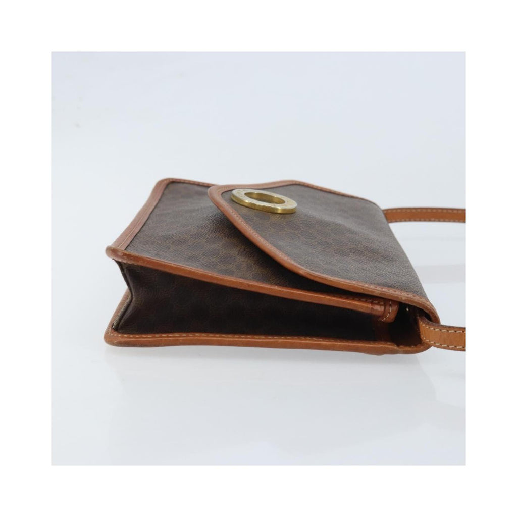 Sac Porté Épaule Celine Vintage Macadam Circle Logo Toile - Marron