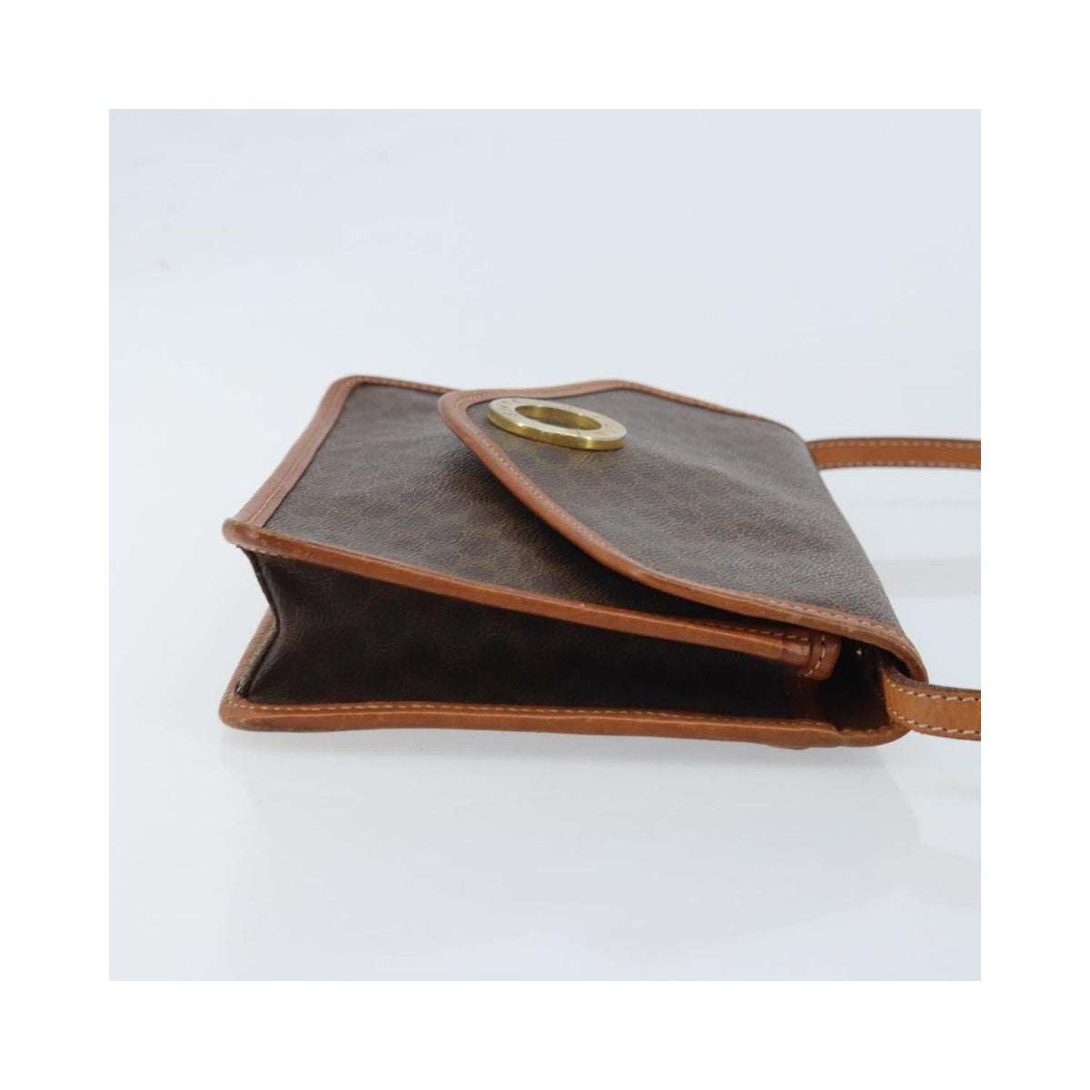 Sac Porté Épaule Celine Vintage Macadam Circle Logo Toile - Marron