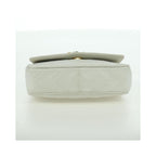 Sac Porté Épaule Chanel Vintage Gripoix Flap Cuir - Blanc