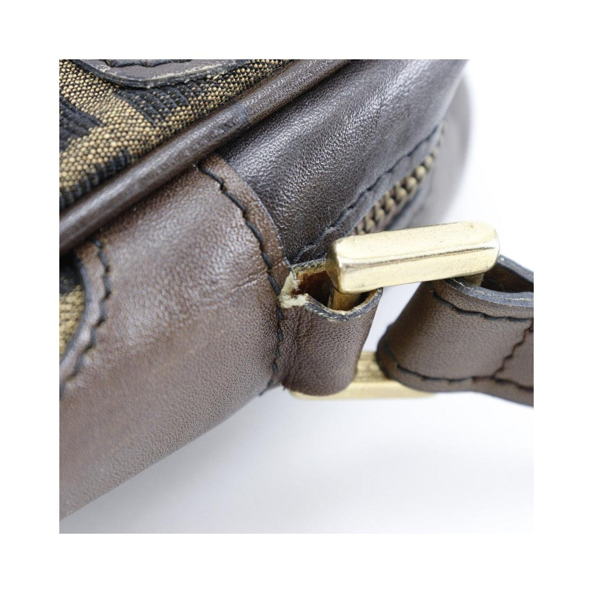Sac Porté Épaule Fendi Logo Zucca Shoulder Bag Toile - Marron