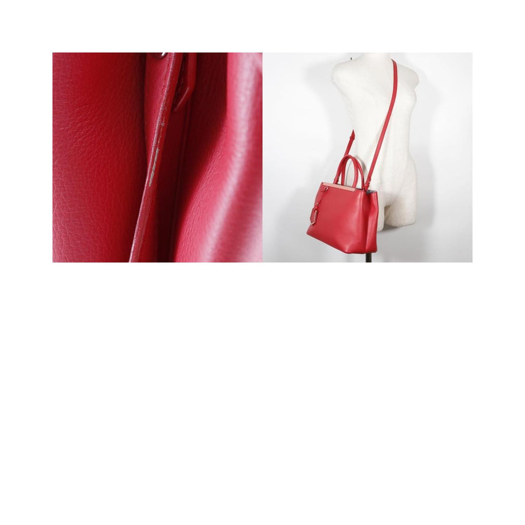 Bolso tote Fendi 2Jours pequeño de piel de becerro roja