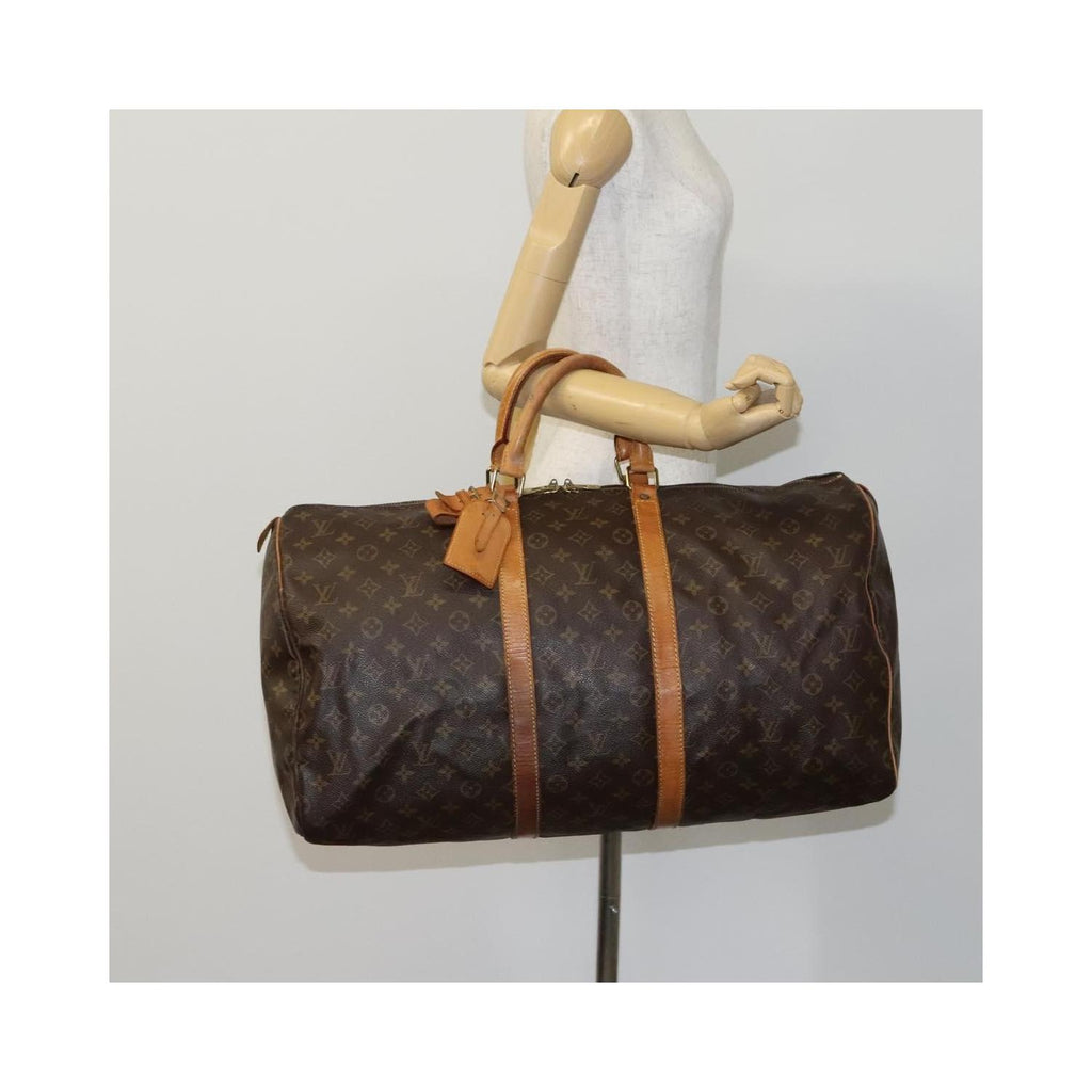Louis Vuitton Keepall 55 canvas travel bag – brown