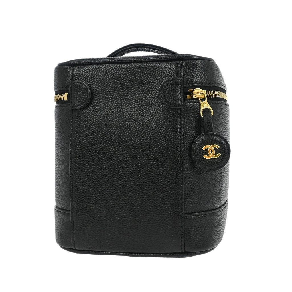 Sac À Main Chanel Vintage Timeless Cosmetic Case Small Cuir - Noir