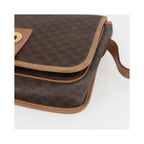Celine - Sac Porté Épaule Vintage Macadam Circle Logo Toile - Marron