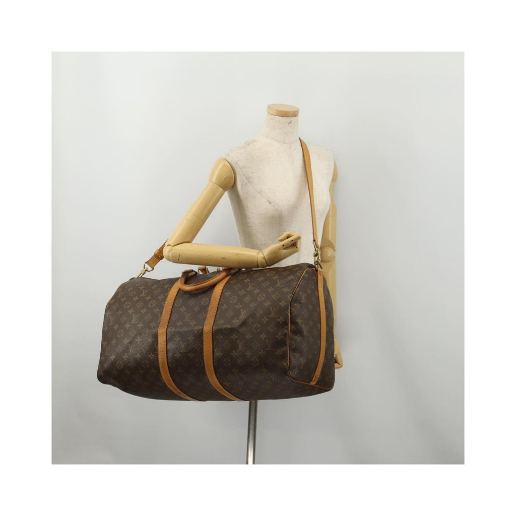 Sac De Voyage Louis Vuitton Keepall Bandoulière 60 Toile - Marron