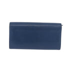 Portefeuille Chanel Lucky Clover Long Flap Wallet Cuir - Bleu