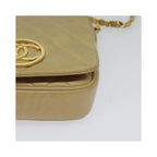 Chanel - Vintage CC Chain mini flap shoulder bag in leather - Beige