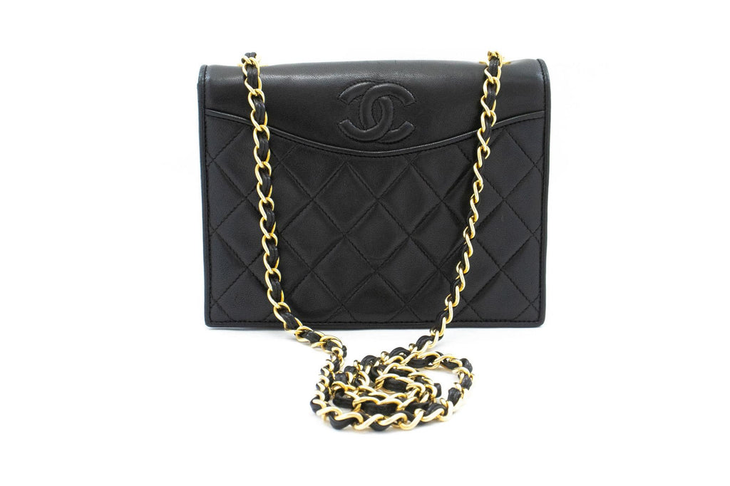 Chanel - Bolso de hombro Vintage Curve CC Flap mini de piel - Negro