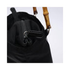 Gucci - Bolso shopper Vintage con asas de bambú de nailon - Negro