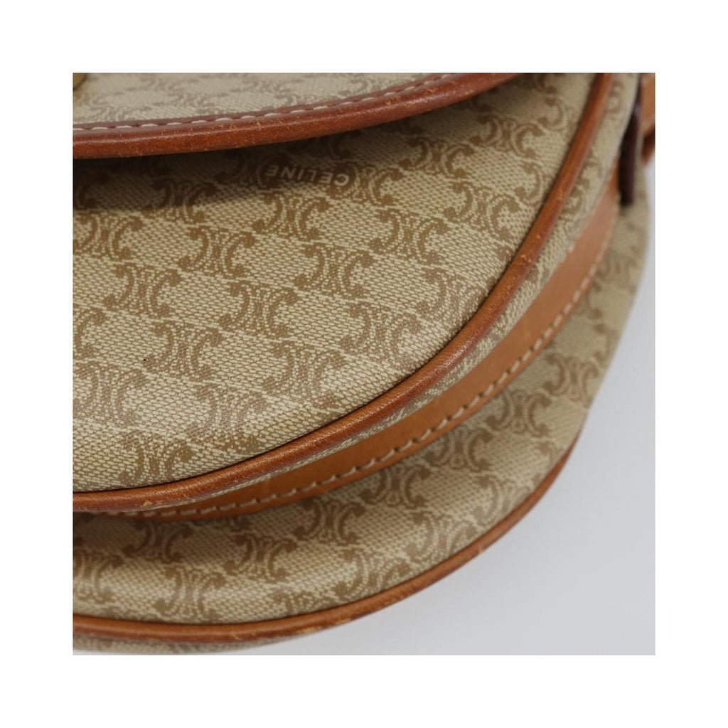 Sac Porté Épaule Celine Macadam Shoulder Bag Pvc - Beige