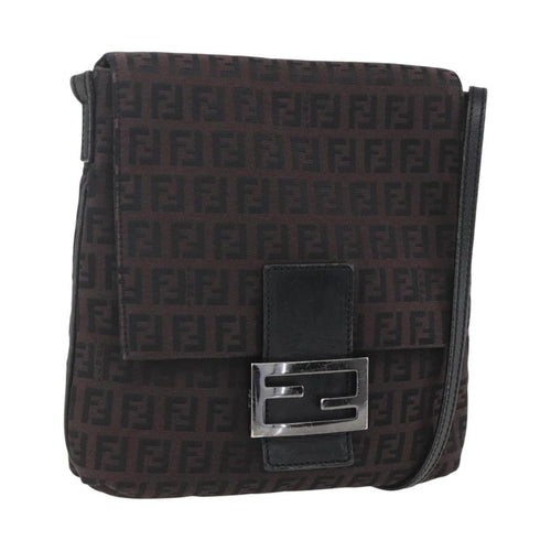 Fendi Vintage Flap Crossbody Bag Zucchino Canvas Small